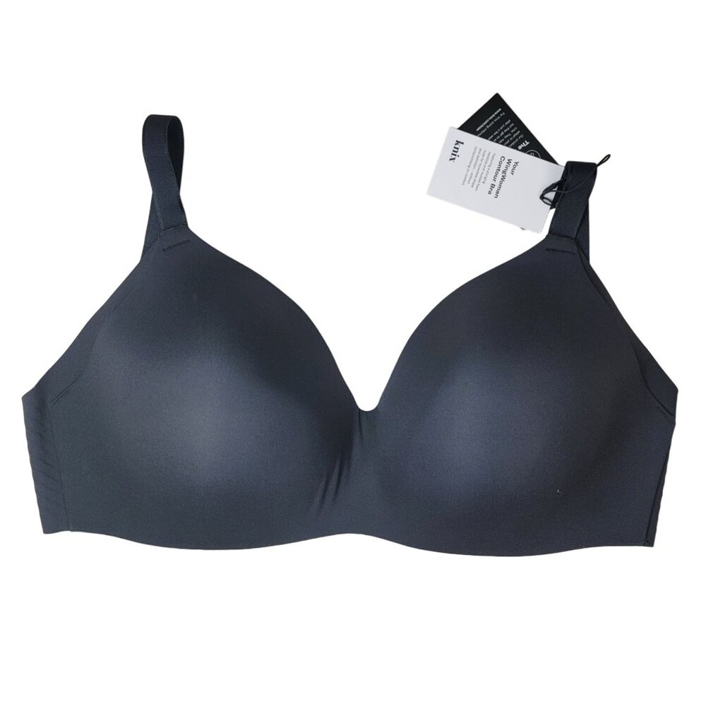Knix Wingwoman Contour Bra Black 7++ Wireless Adj Seamless Wirefree T Shirt NWT